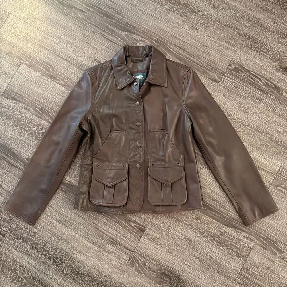 Lauren Ralph Lauren Vintage Dark Brown Leather Jacket